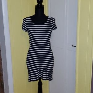 Ralph Lauren black & white stripe pencil dress
